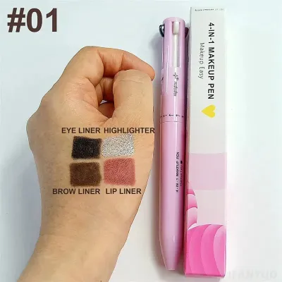 Portable Makeup Pen with Colored Eyeliner, Brow & Lip Liner & Highlighter